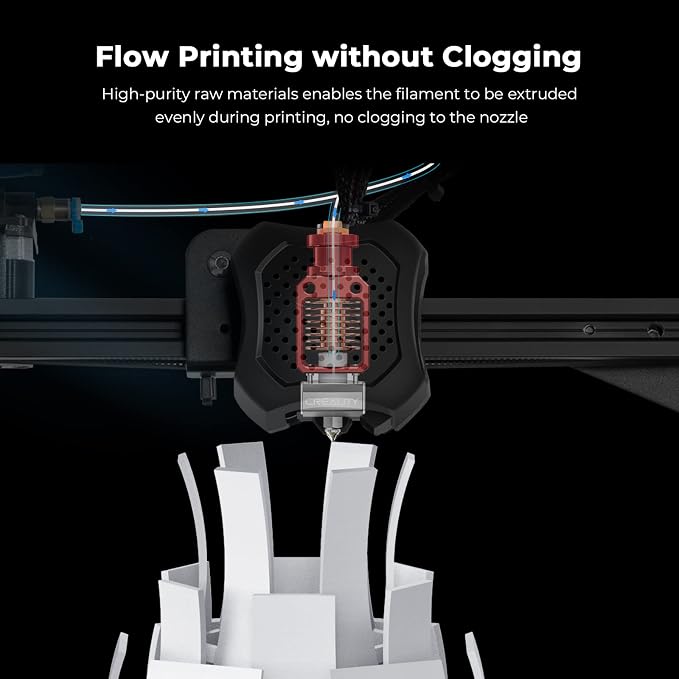 Creality PLA Filament 1.75mm, Tough and Durable 3D Printer Filament with +/-0.02mm Accuracy, Smooth Printing 1KG Spool, White