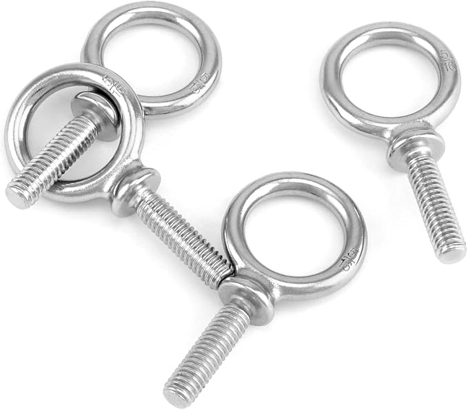 QWORK Eye Bolt, 20 Pack 5/16"-18 x 1-1/8" Marine Grade Stainless Steel Lifting Ring Threaded Eyebolt Machinery Shoulder Eyebolts