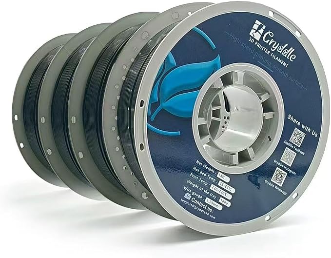 1.75mm PLA Filament 4KG Bundle | ±0.02mm High Accuracy | 4 Rolls x 1KG Multi-Pack | Smooth & Bubble-Free 3D Printing Consumables for FDM Printers