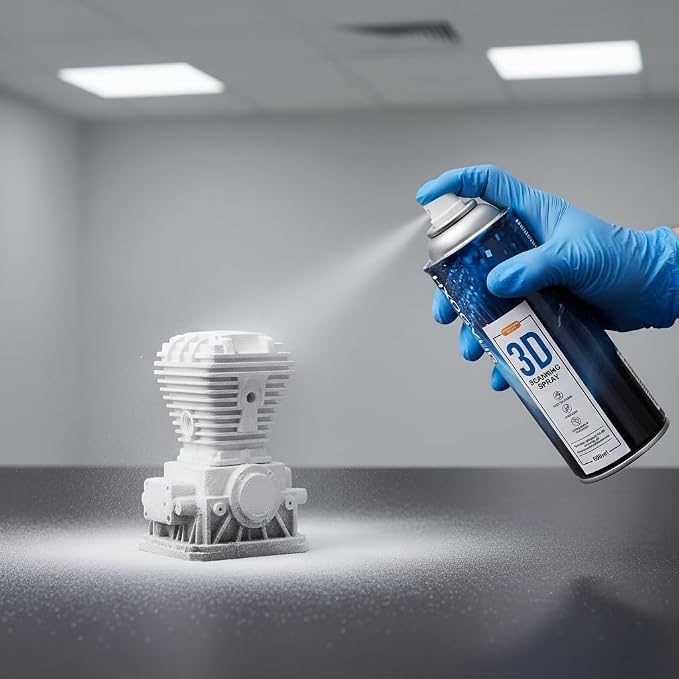 3D Scanning Spray for All 3D Scanners, with 3D Tracking Dot Marker, 200PCS 6.0 mm and 160PCS 3.0 mm, Safety Material, High Reflectivity, for Reflective, Transparent or Highly Textured Surfaces, 500ML