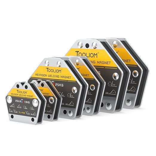 TOOLIOM Hexagon Welding Magnets Multi-Angle Strong Magnetic Welding Holder 25LB&55LB&110LB 6PCS Pull Force Holding Power Welding Accessories