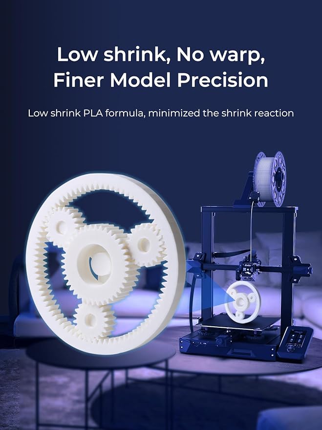 Creality PLA Filament 1.75mm, 1.75mm 3D Printer Filament, 1.0kg (2.2lbs) Spool, No Warp Enhanced Toughness, Dimensional Accuracy ±0.03mm Printing Filament, Suitable for FDM 3D Printers (Green)