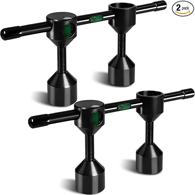 Threaded Pipe Flange Aligner and Leveler Tool – 2-Pack with Built-in Horizontal & Vertical Bubble Levels, Fits Exhaust, Pump & Pipe Flanges 1/2" to 1-7/16"