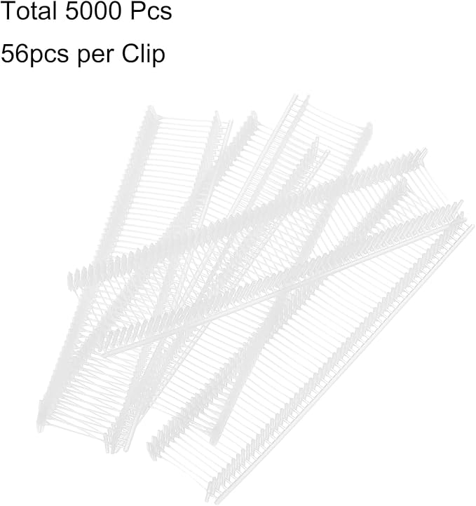 uxcell 5000pcs Standard Tagging Gun Fasteners 15mm Tagging Barbs Pins PP Plastic Tag for Price Tagging Gun, Clothing Tags Gun Attachments for Clothes Bag Fabric, White