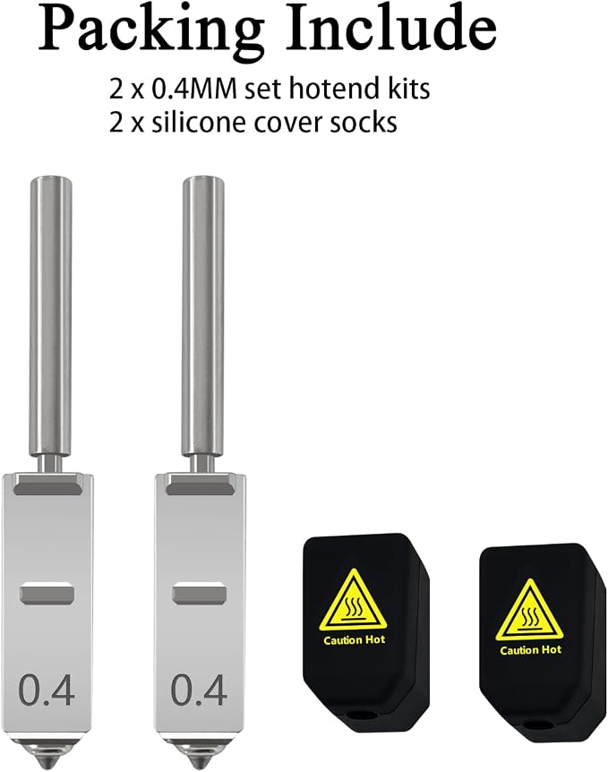 2PK 0.4mm Hardened Steel Integrated Nozzle for Anycubic Kobra S1 Max | Integrated Leak-Free, Precision Accuracy, Quick Swap Kit, High Speed 600mm/s, 32mm³/s High Flow Includes 2PCS Silicone Cover