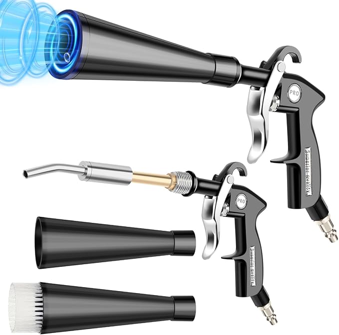 Dry Cleaning Gun,High-Pressure Air Blow Gun,Car Cleaning Gun,Air Nozzle Blow Gun, Car Air Blow Gun with 2 Nozzles