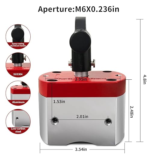 Multi-Functional ON/Off Magnet, 660 LB Magnetic Welding Square Base, Suitable for Lifting and handling, Fixture Welding kit, Metal screening, Metal Salvage