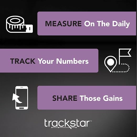 Trackstar Silver Digital Weight Scale | 440 lb Weight Capacity | Trackstar Monitoring App | Bluetooth iOS & Android Compatible | Measure, Track, and Share Results