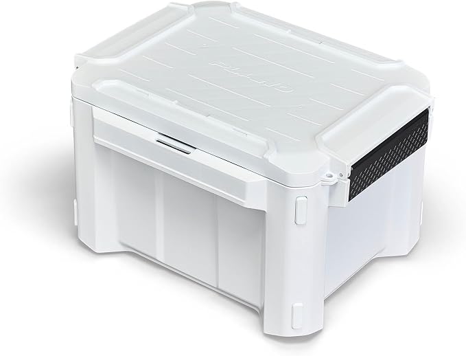 Plano GoNow Box, Waterproof Gear Storage, Heavy-Duty Outdoor Utility Container with Tray and Dividers for Tools and Accessories, Small, White