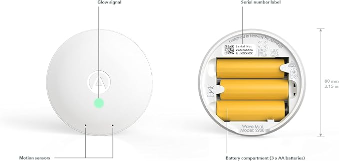 Airthings-292 Wave Mini - Indoor Air Quality - Chemicals (TVOCs), Humidity, Temperature 20 x 30 x 1