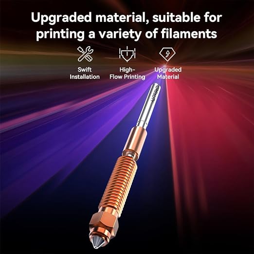 Creality K2 SE/K1C Nozzle, Upgrade Ender 3 V3 SE Unicorn 3D Printer Nozzle Kit, Original K1 Copper Alloy and Hardened Steel Nozzle for Creality K1 SE/K1 Max/Ender 3 V3 Plus/3 V3 KE 3D Printers (0.4mm)
