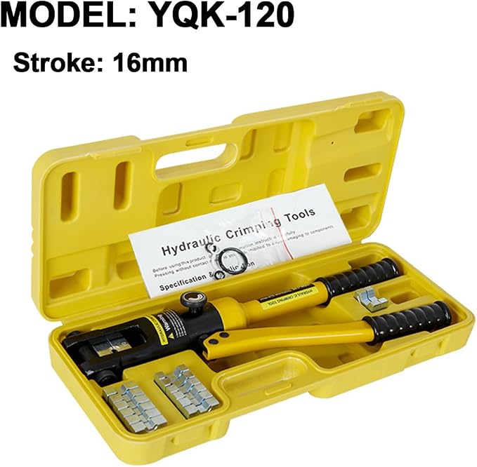 Hydraulic Cable Lug Crimper Hydraulic Wire Crimper Battery Lug Terminal Cable Crimping Tool, Wire Crimping Tool with 8 die Pairs (8 AWG to 250 MCM)