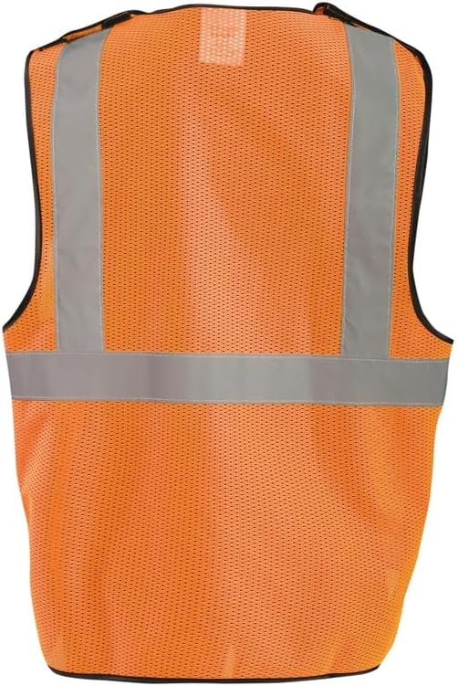 OccuNomix ANSI/ISEA 107-2020 Class 2 Type R Mesh Surveyor Vest - Reflective Safety Vest with Pockets, Dual Sizes (S/M-4X/5X)
