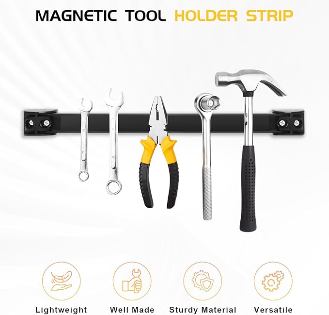 DGSL Magnetic Tool Holder Strip 5 Pack, 24 In Heavy Duty Tool Organizer Magnetic Strip, Tool Magnet Bar For Garage Tool Organization