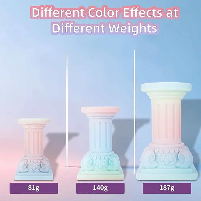 3DHoJor Matte Rainbow 3D Printer PLA Filament 1.75mm +/- 0.03 Multicolor Change Filament 1 KG(2.2lbs) Spool Fit Most FDM Printer-Yellow Pink Blue Green
