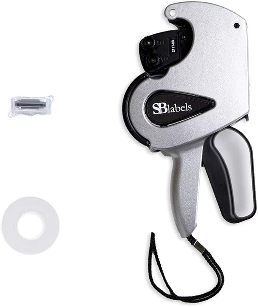 SBLabel Two Line Price Gun / 2 Line Pricing Gun/Pre-Loaded Roll of White Labels and Instruction Sheet