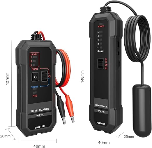 NOYAFA Underground Wire Locator, Underground Cable Locator for Pet Fence Buried Sprinkler Valve, Electrical Wire Tracer Cable Tester for Locating Irrigation Tone Generator Kit