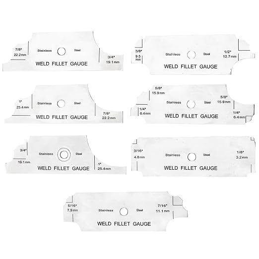 Weld Gauge Set Includes Cam Type Gauge and Weld Fillet Gauge and Porosity Undercuts Checking Gauge and Convexity Concavity Welding Gauge Inch