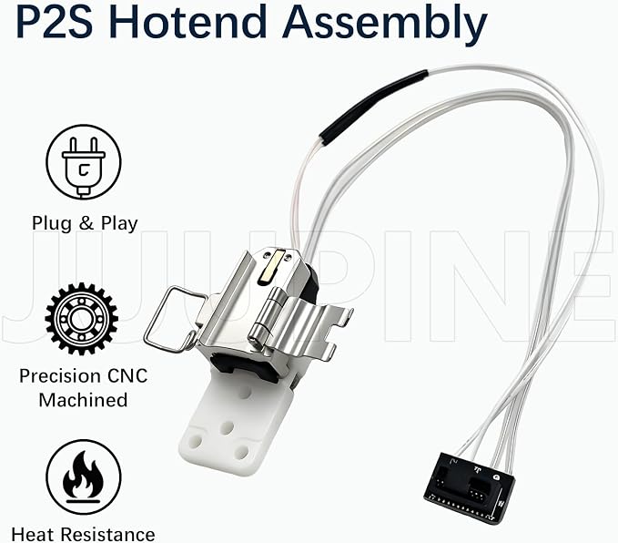 for Bambu Lab P2S Hotend Heating Assembly Kit,No FilamentJam, Ceramic Zirconia Heat Insulation Base, 2300°C Temp Resistant, Wear-Resistant P2S Hot End Heating Component for Bambu P2S 3D Printer