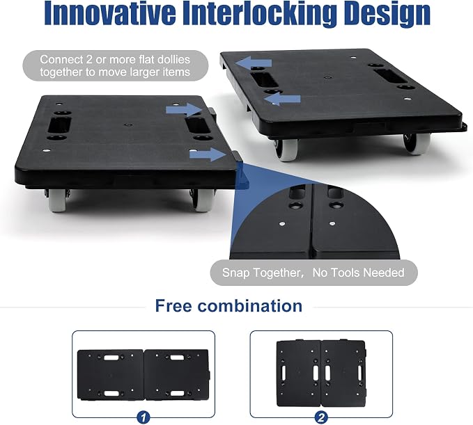Furniture Movers Dolly Furniture Movers with Wheels, Portable Moving Rollers Leg Dollies for Heavy Furniture, 4 Wheels Small Flat Dolly, 880 Lbs Capacity