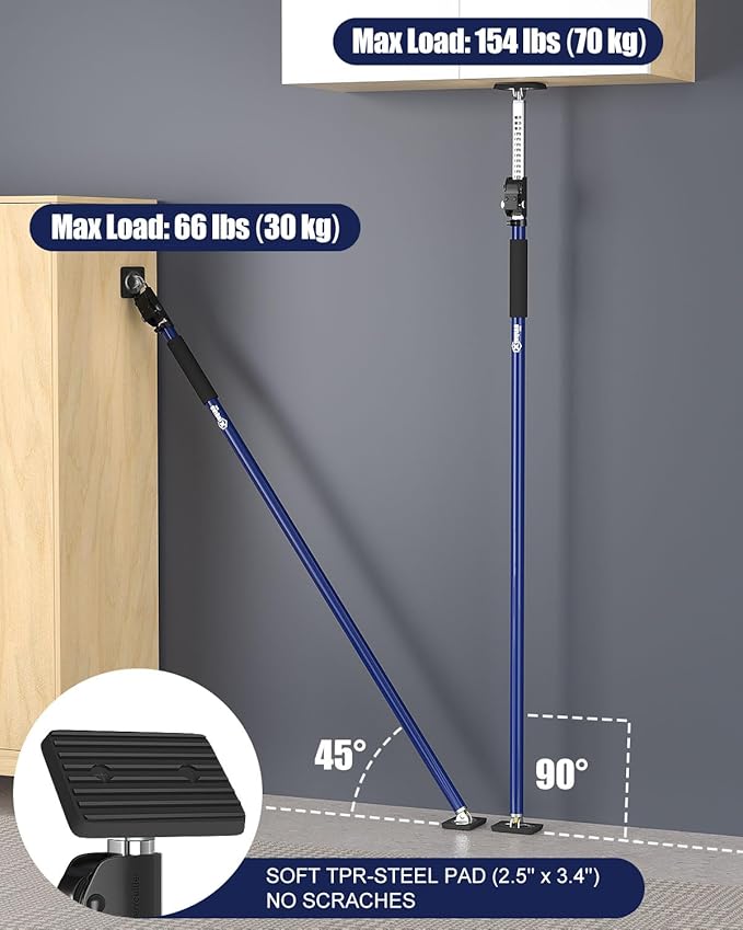 XINQIAO Cabinet Jacks for Installing Cabinets, Heavy Duty Third Hand Support System Adjusts from 15.7 in to 26.4 in, 1 PC