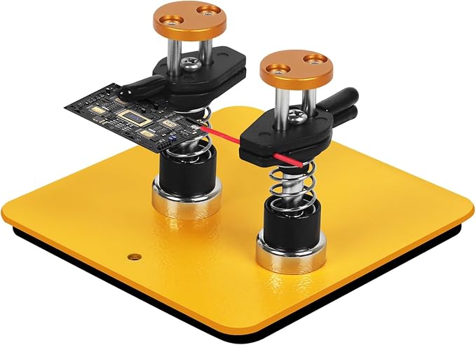 NOEVSBIG Magnetic Helping Hands Clamp Metal, Adjustable Third Hand Soldering Holder Stand For Small Electronics, Hobby DIY, Craft, PCB Repair, Precise Work, Exclusive Dual-Head Ultra-Grip