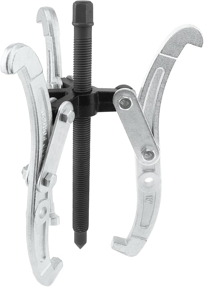 ChgImposs 10 Inch 3-Jaw Gear Puller, 2 Jaw 3 Jaw Puller for Pulley Gears Bearings and Flywheels, Heavy Duty Pulley Puller with Reversible Jaws, High Carbon Steel Removal Tool Bearing Puller Tool