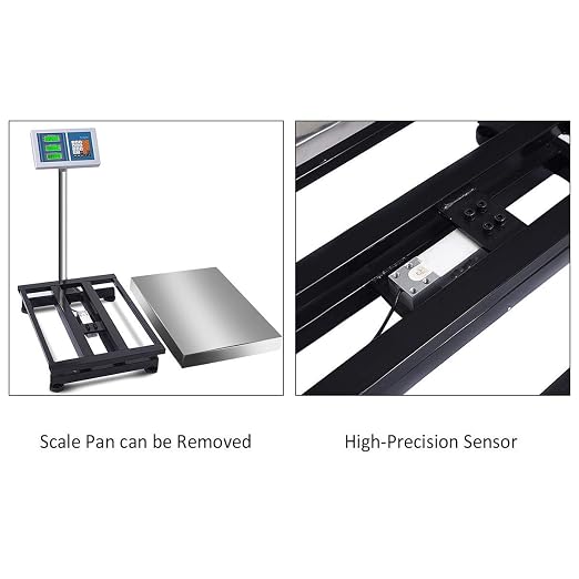 S AFSTAR 660 LBS Weight Electronic Platform Scale, Computing Digital Floor Scale w/High-Definition LCD Display, KG Switchable, AC/DC Power Supply, Heavy Duty Postal Scale for Luggage Shipping Packages
