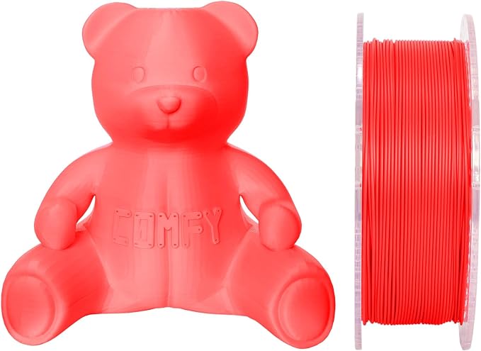 Certified Food Grade & ISO 10993 Biocompatible Skin Safe PETG 3D Printer Filament - CARBON by Comfy Materials - Lab Tested FDA Compliant Food Safe, 1.75mm, 1kg, Accuracy: +/- 0.02 (Red)