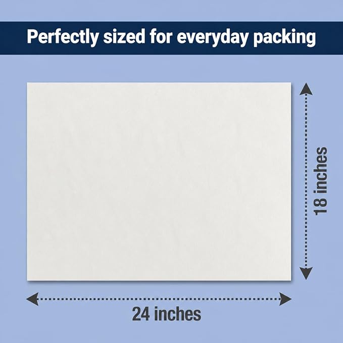 BOX USA Packing Paper Sheets 24 x 18 (1600 Sheets, 50 lb) - Newsprint Paper for Shipping, Storage and Moving Supplies, White