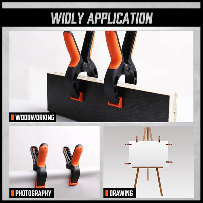HORUSDY 6-Pack Wood Clamps for Woodworking, 12" and 6" Bar Clamps, Wood Working Clamp Sets, Quick Clamps F Clamp with 150 LBS Load Limit (6-Pack)