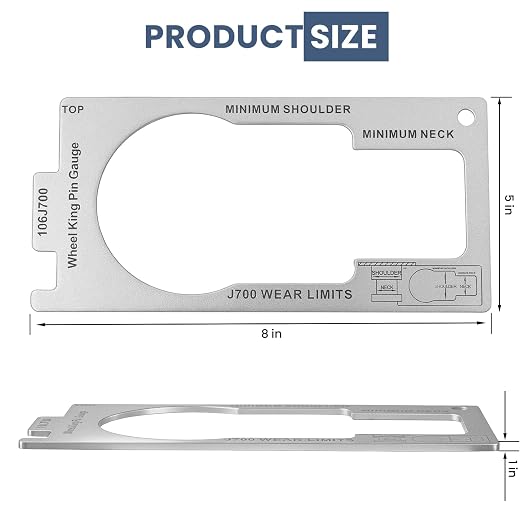 Fifth Wheel King Pin Gauge for Trailer Wear, 1 Pack | 304 Stainless Steel, SAE J700 Standard, Measures Neck/Shoulder Limits, Height & Squareness, Precision Maintenance Tool