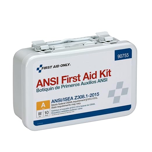 First Aid Only 90755 ANSI A 2015 and OSHA Compliant First Aid Kit, 10-Person Emergency First Aid Kit for Business, Home, Car, and Worksites, 71 Pieces