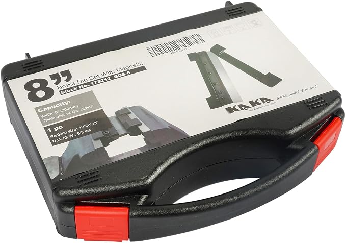 KAKA INDUSTRIAL Vise Mount Metal Brake Bender,8-Inch(200mm) Magnetic Vise for 14Ga. (2mm) Steel & 1/8" Aluminum, Quick-Release for DIY Metalworking & Small Box Fabrication BDS-8