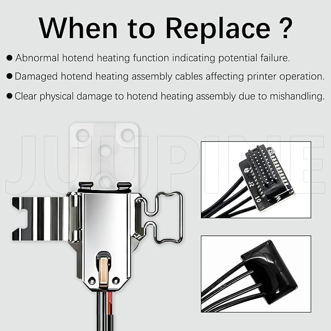 for Bambu Lab H2S Hotend Heating Assembly,Replacement Heater Unit with Thermal Insulation Pad, Ceramic Zirconia Base, Temp Resistant Up to 2300℃,Plug and Play – H2S Hotend Repair Part