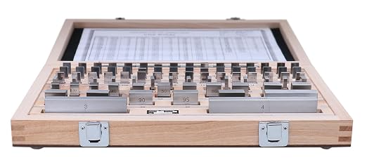 Accusize Industrial Tools Precision 81-Piece Steel Gauge Block Set, Grade B Accuracy, Corrosion-Resistant, P900-S581 | ASME B89.1.9-2002, Hardened to HRC 64, Corrosion-Resistant, with Certificate of Inspection