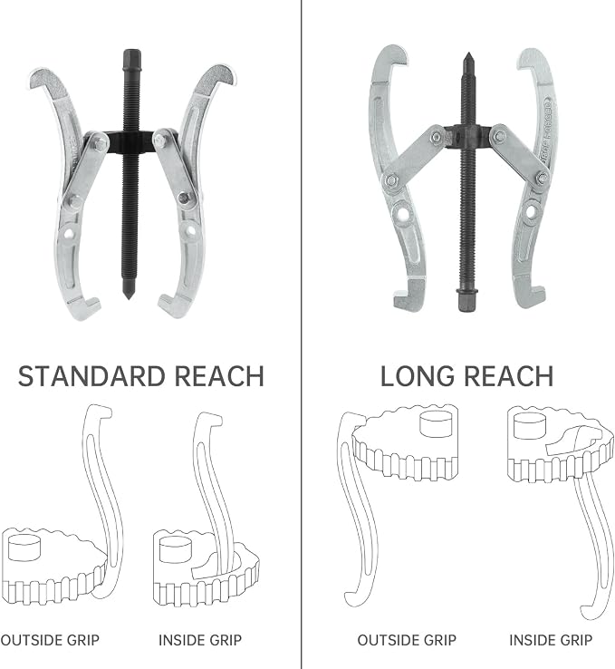 ChgImposs 10 Inch 3-Jaw Gear Puller, 2 Jaw 3 Jaw Puller for Pulley Gears Bearings and Flywheels, Heavy Duty Pulley Puller with Reversible Jaws, High Carbon Steel Removal Tool Bearing Puller Tool