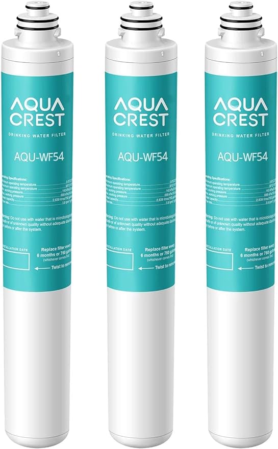 AQUA CREST 9001 Under Sink Water Filter, Replacement for Moen 9001 PureTouch, AquaSuite Microtech 9000, 750 Gallons or 6 Months, 3 Pack