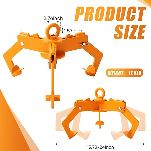1pcs Open & Closed Head Drum Lifter 1600 lb Capacity, Lifter for 30-55 Gallon Barrel Steel Plastic Drums