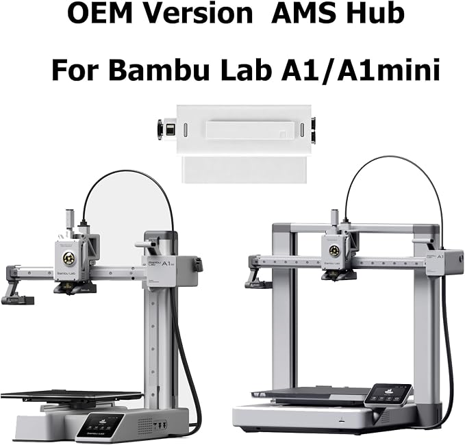 Original Bamboo AMS Hub for A1 A1 Mini,Connect Multiple AMS Units to Expand to 16 Filament Channels, Plug-and-Play AMS Expansion Hub Replace Filament Buffer for Multi-Color&Multi-Material 3D Printing