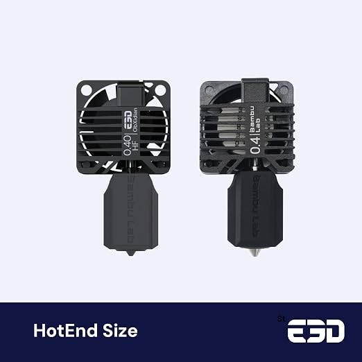 E3D High Flow ObXidian™ Bambu Lab P1P/P1S (0.6mm) Complete HotEnd, 60% Increased Flow Rate, Smooth 3D Printing, Ideal for Fiber-Filled Filaments, Bambu Approved