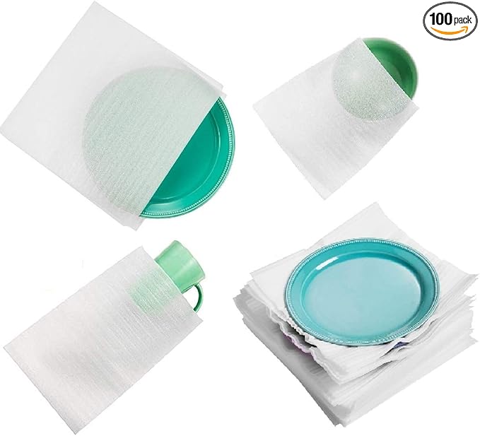 100 Thickened Cushion Moving Supplies Foam Wrap Pouches & Sheets, Bubble Wrap Alternative for Moving & Packing, Protect Mugs, Cups, Glasses, China, and Dishes, Packing supplies, Packing Cushion Foam