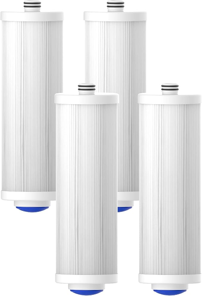Waterdrop 5 Micron Sediment Water Filter Replacement Cartridge for WD-BG101 Mega Spin Down Whole House Water Filter System, 10" x 3" PP Cotton Filter Replacement Cartridge Pack of 4