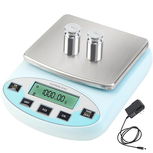Lab Scale 6000g x 0.01g Digital Scale 0.01g Gram Accuracy, High Precision Electronic Analytical Balance, 13 Unit Conversion Scale for Kitchen Laboratory Jewelry Scientific Weighing (500g*2)