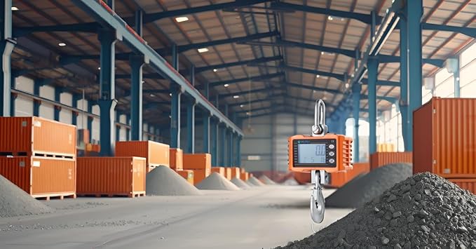 Klau Digital Industrial Heavy Duty Crane Scale, Orange, 1000 kg 2000 lb | Smart Measuring Tool, For Farm Factory