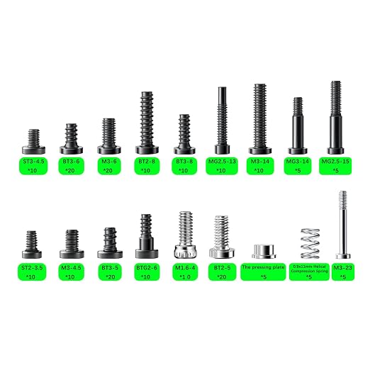 Original Bamboo Lab Screws Kit for X1 / P1 Series & AMS, Complete Assortment for Panels, Motors, Extruder & Hotend, 3D Printer Screws OEM Replacement Kit