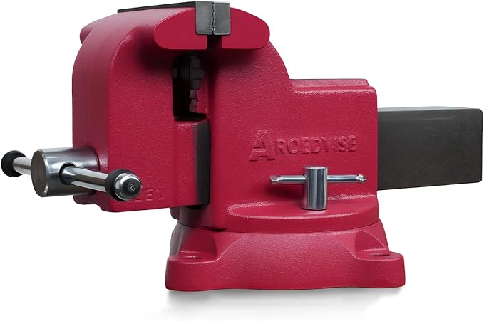 4" Heavy-Duty Bench Vise, 4" Jaw Width & Opening, 6615 lbs Clamping Force, 60,000 PSI Ductile Iron Vise with 360° Swivel Base, Anvil & Pipe Jaws for Metalworking, Woodworking & DIY (RS40)