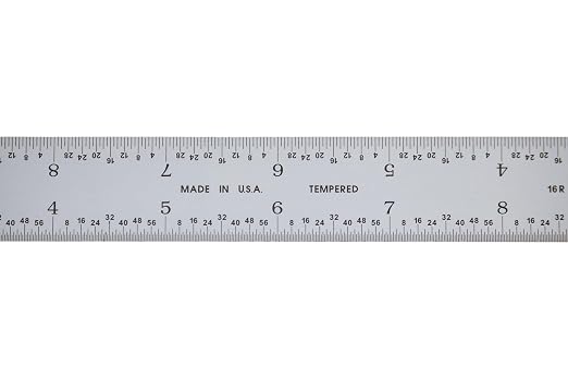 PEC Tools 12" Rigid Metal Rule, Designed for High-Accuracy Industrial Environments, Made in USA
