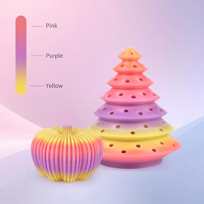 iSANMATE Rapid Translucent PLA Filament 1.75mm, Multicolor Rainbow PLA, Dimensional Accuracy ±0.02mm, 1kg Spool-Autumn Pumpkin