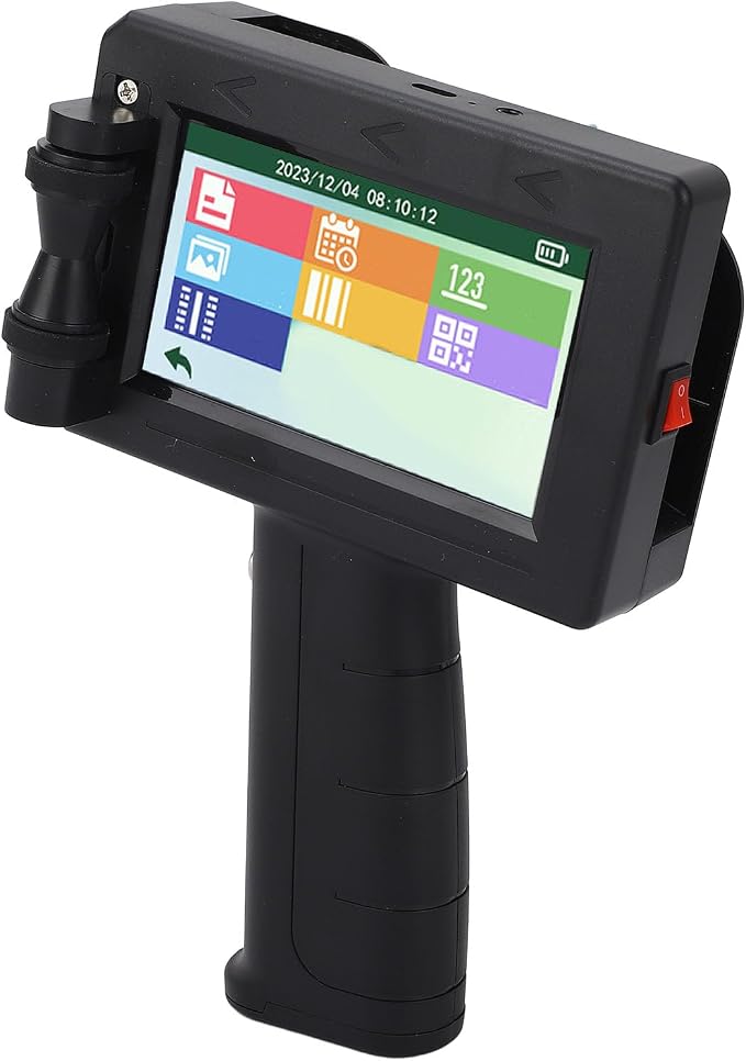 VBESTLIFE Handheld Inkjet Printer Gun, Printing Height 0.08-0.5 Inch, Inkjet Coder for Text, Numbers, Symbols, QR Codes, Barcodes, Images, Time, Date